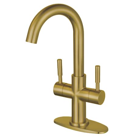 Fauceture LS8453DL Two-Handle Bathroom Faucet with Push Pop-Up, Brushed Brass LS8453DL